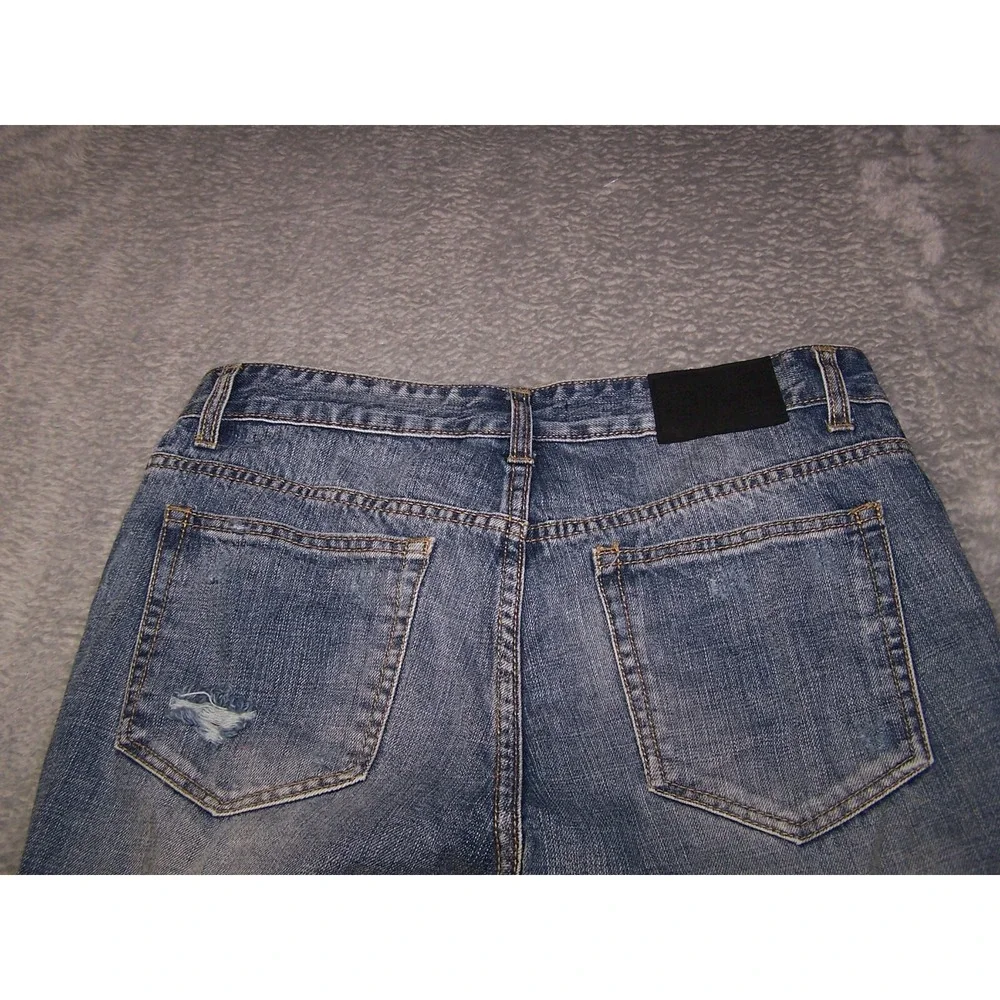 Forever‎ 21 Jeans Men's 32X29 (Tag 33) Skinny Slim Distressed Blue Button Fly